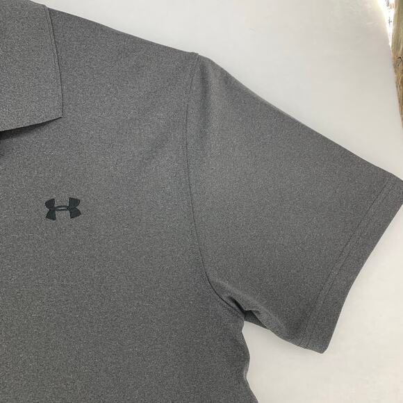 Under Armour Heatgear Loose Fit Gray Short Sleeve Men's Polo Shirt Size XL - Picture 8 of 14